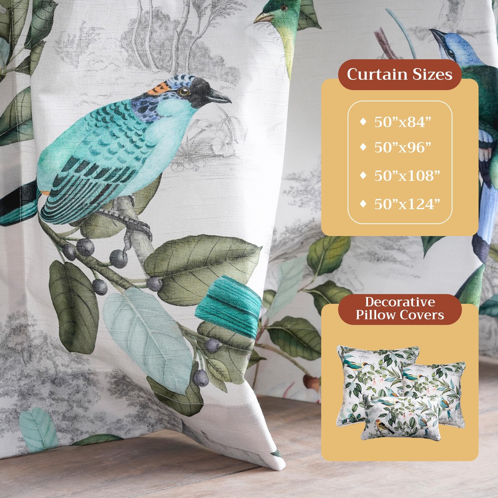 Curtains for Living Room 100% Cotton 50″x96″ (Pack of 1)