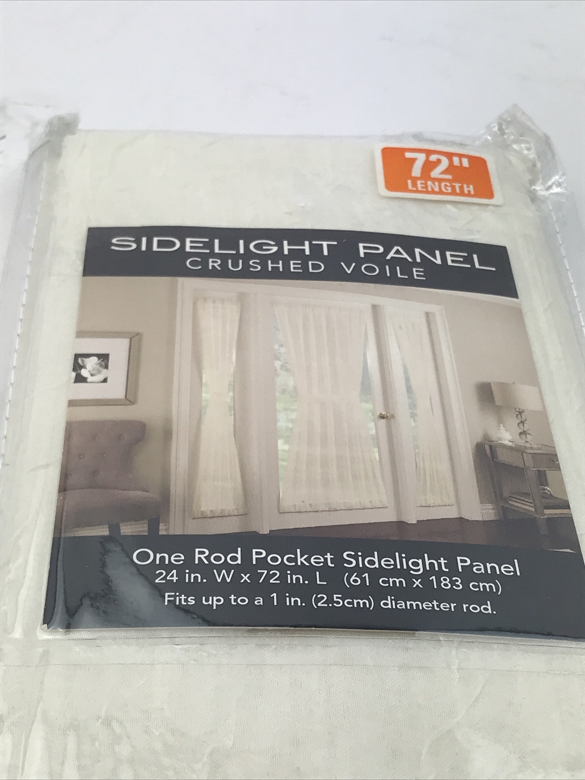 Ogee Sidelight Panel One Rod Pocket Side Panel Ivory 24in. W x 72 in. L New