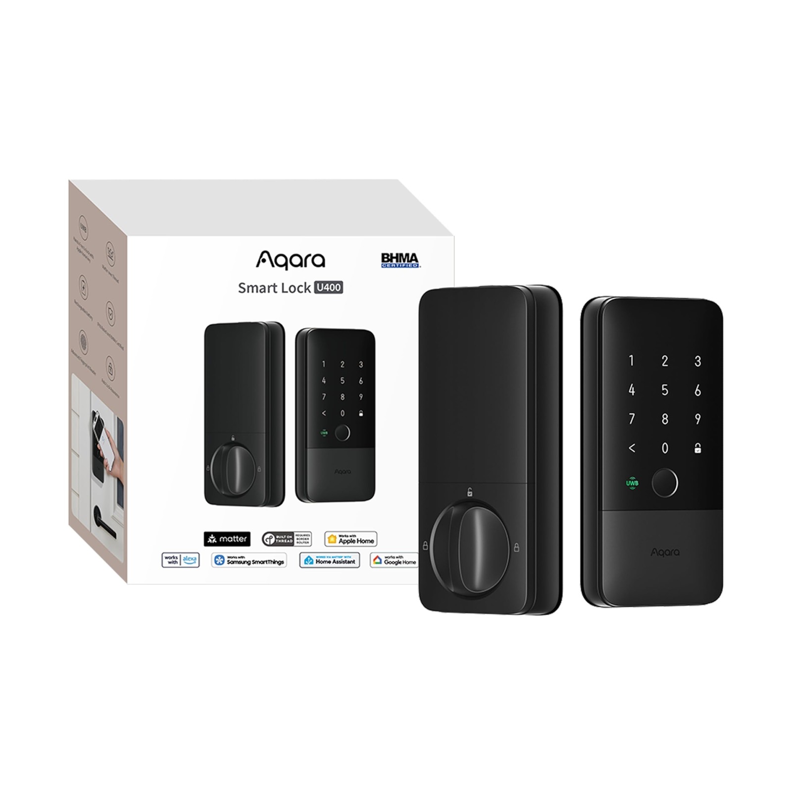 Aqara UWB Smart Lock U400, Matter Over Thread, Apple Home Key, Fingerprint Ke…