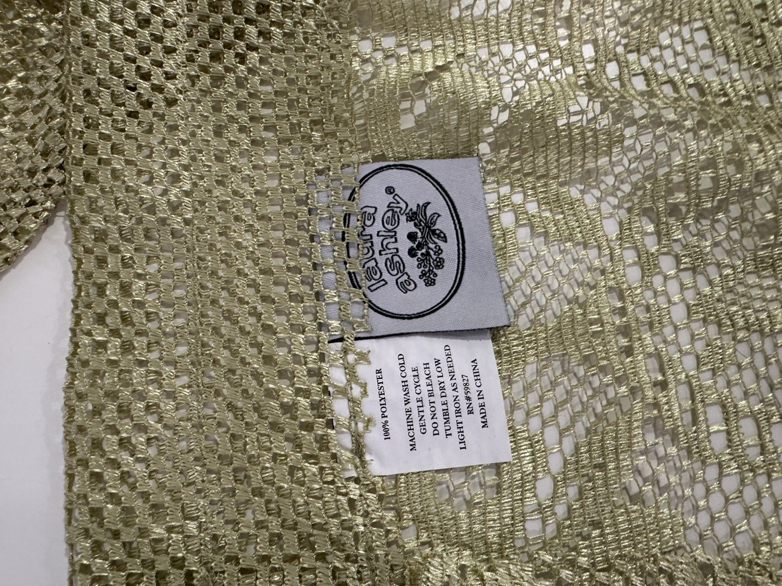 laura ashley Lace window valance Set Of 2 Colors Sage