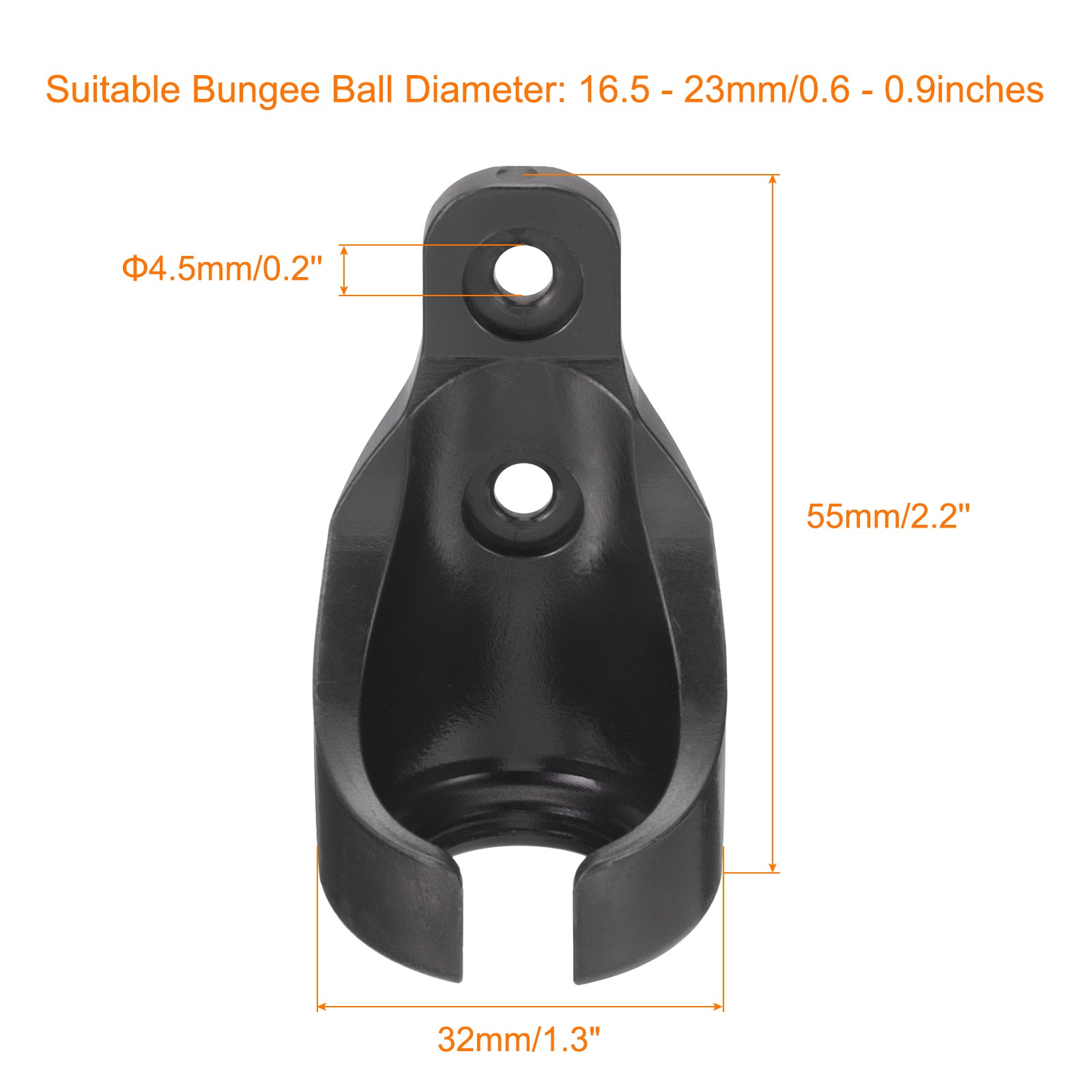 4Pcs Bungee Receiver Brackets Plastic for Roller Shade Tie Down Straps Black