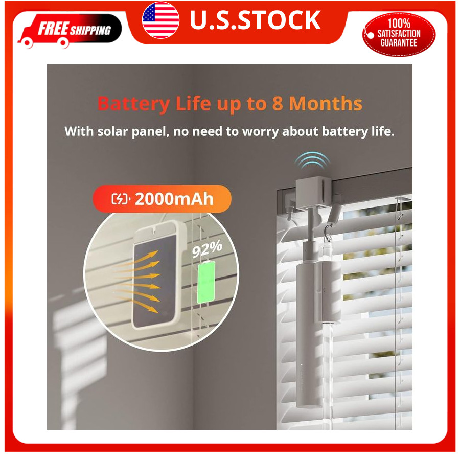 Motorized Blind Tilt Smart Electric Blinds Solar Bluetooth Light Sensor