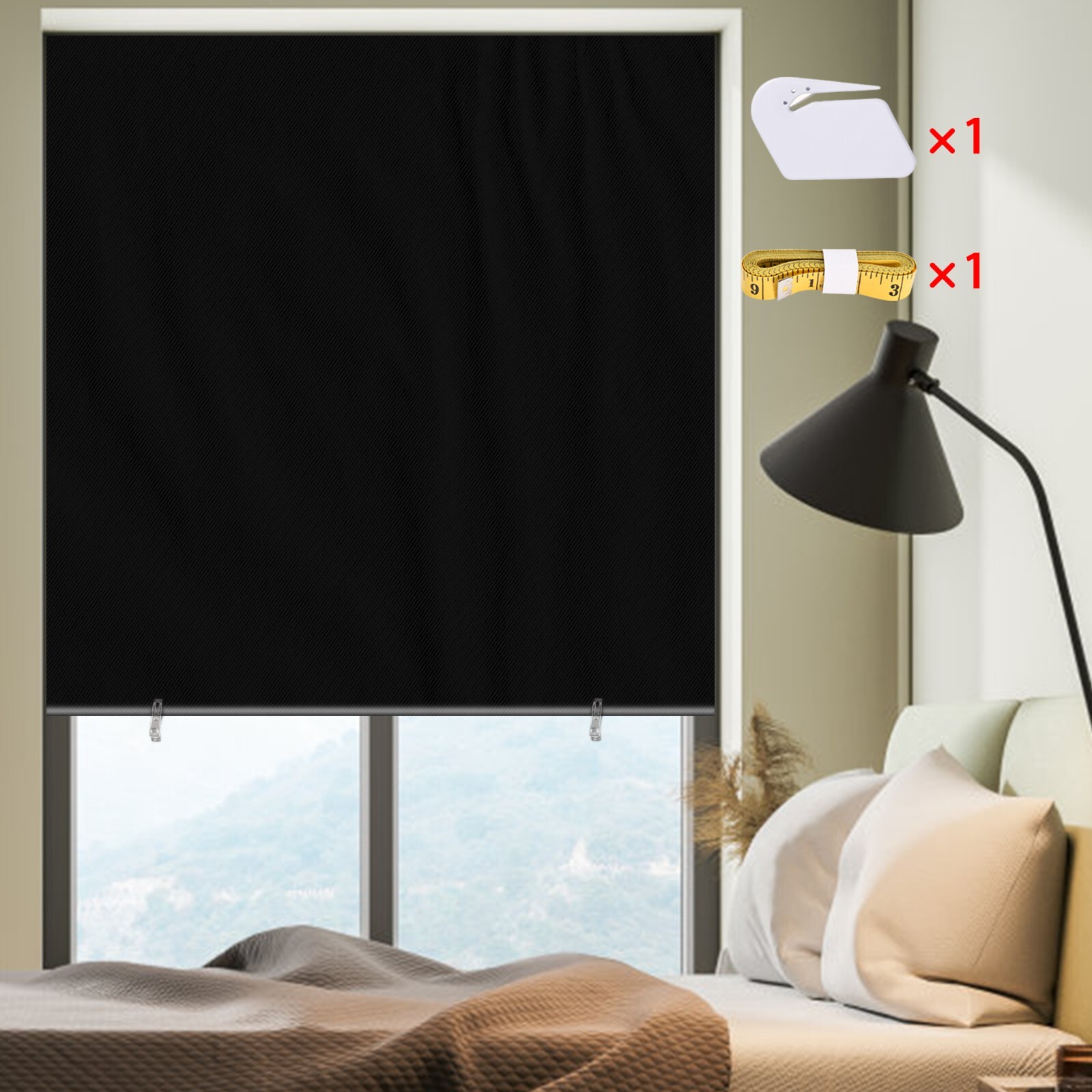 Blackout Roller Shades Window Curtain Thermal Insulated UV Protection Waterproof