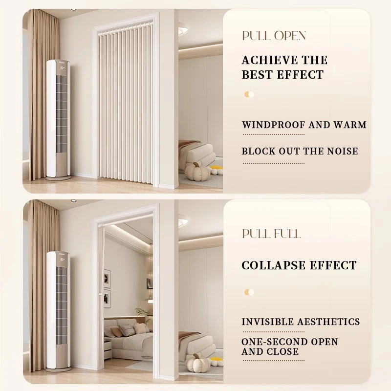 Accordion Style Magnetic Folding Door Curtains Home Decor