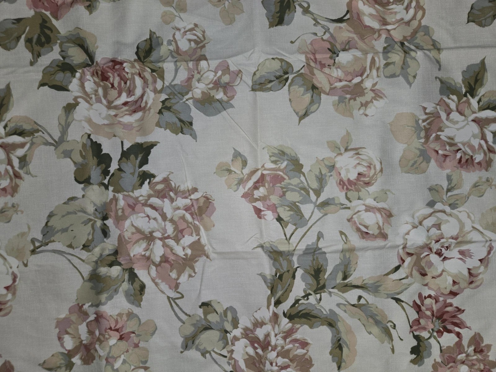 SET 4 Croscill Lined Drapery Panels Curtains Ties Floral Cottage 41×86 Roses NEW