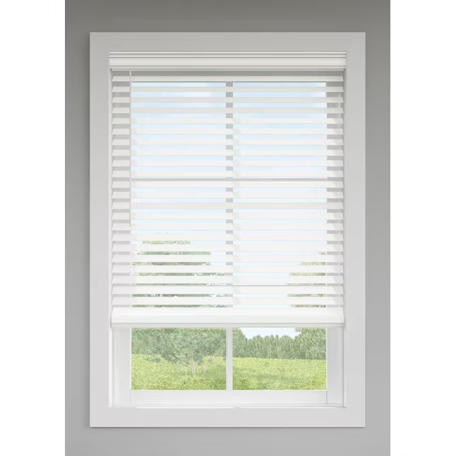 LEVOLOR Trim+Go 2.5-in Slat Width 35-in x 48-in Cordless White Faux Wood Blinds