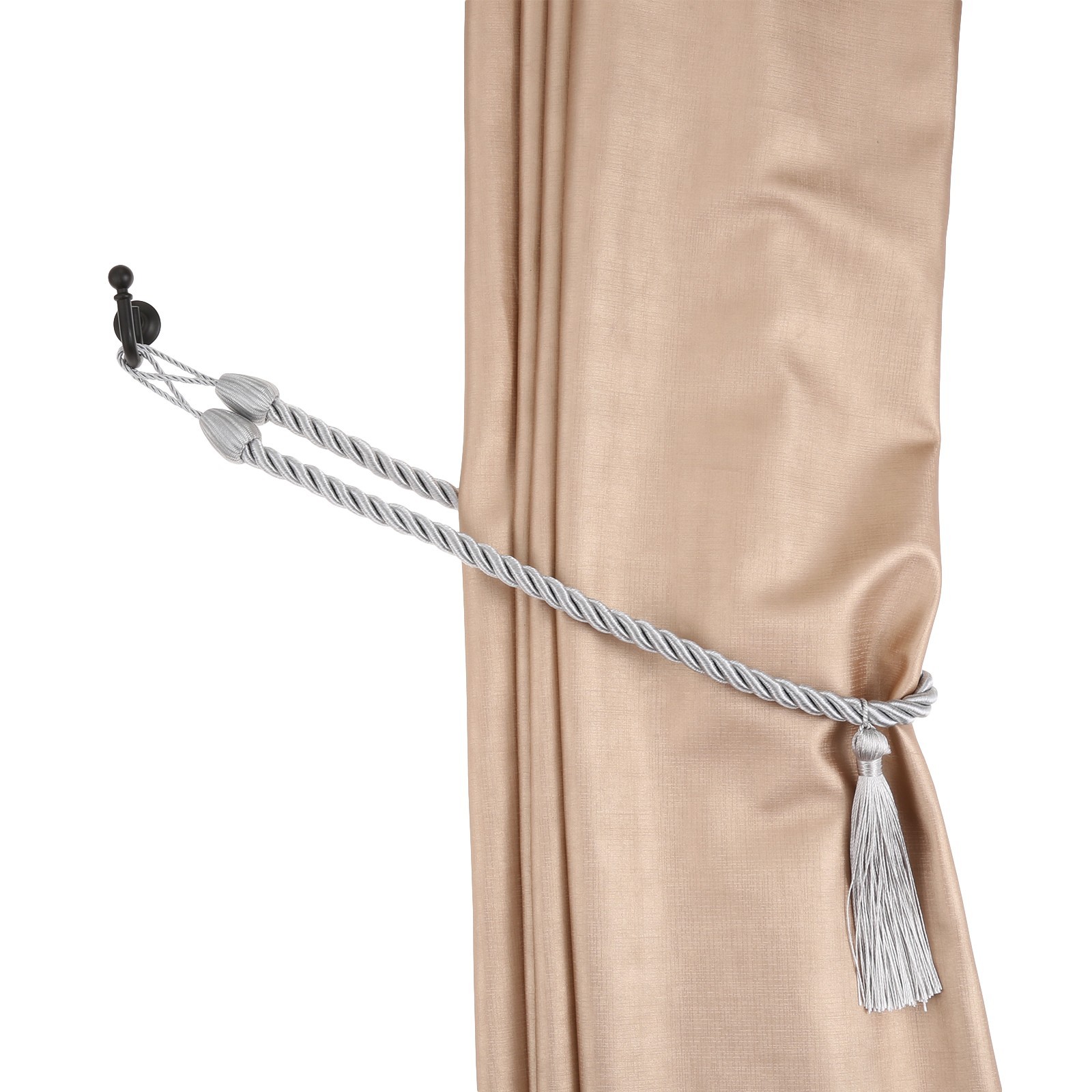 Ample Decor 2 pcs Tie Hook, Curtain Tieback Hooks, Metal Tie Backs for Curtain