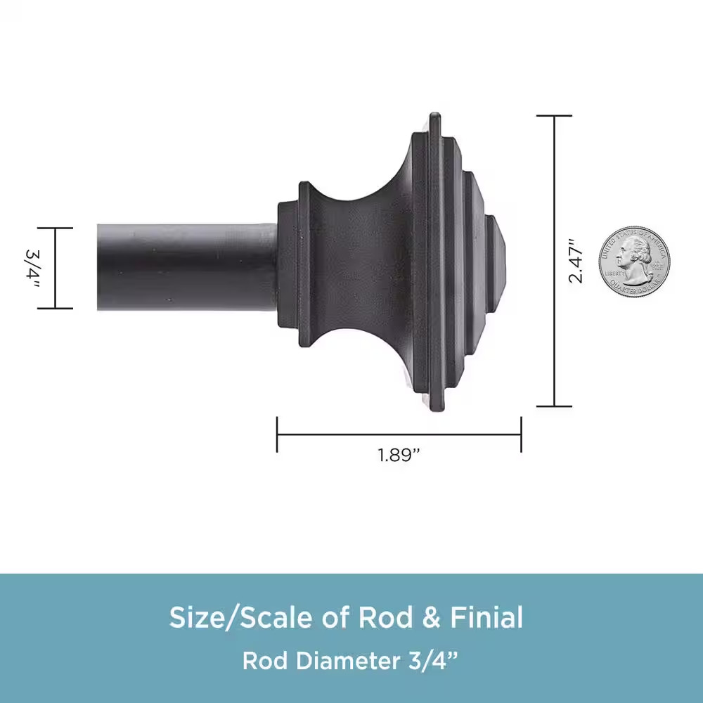 Mission 78 In. – 144 In. Adjustable Double Bay Window Curtain Rod 3/4 In. Diamet
