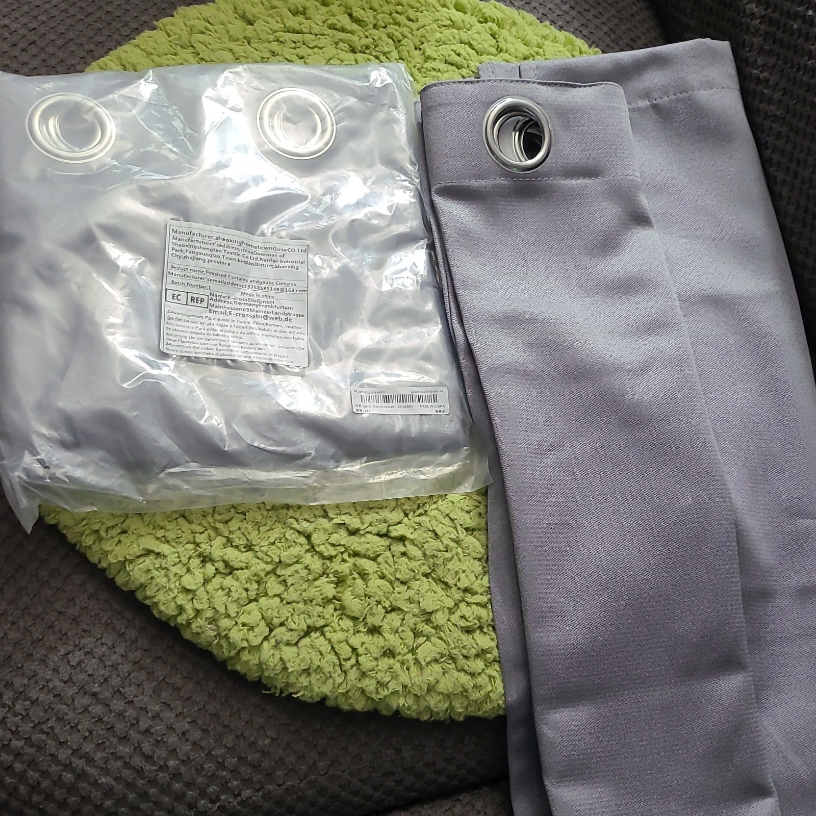Gray Blackout Grommet Curtain Panels Polyester 23 inches x 62 inches 4 panels