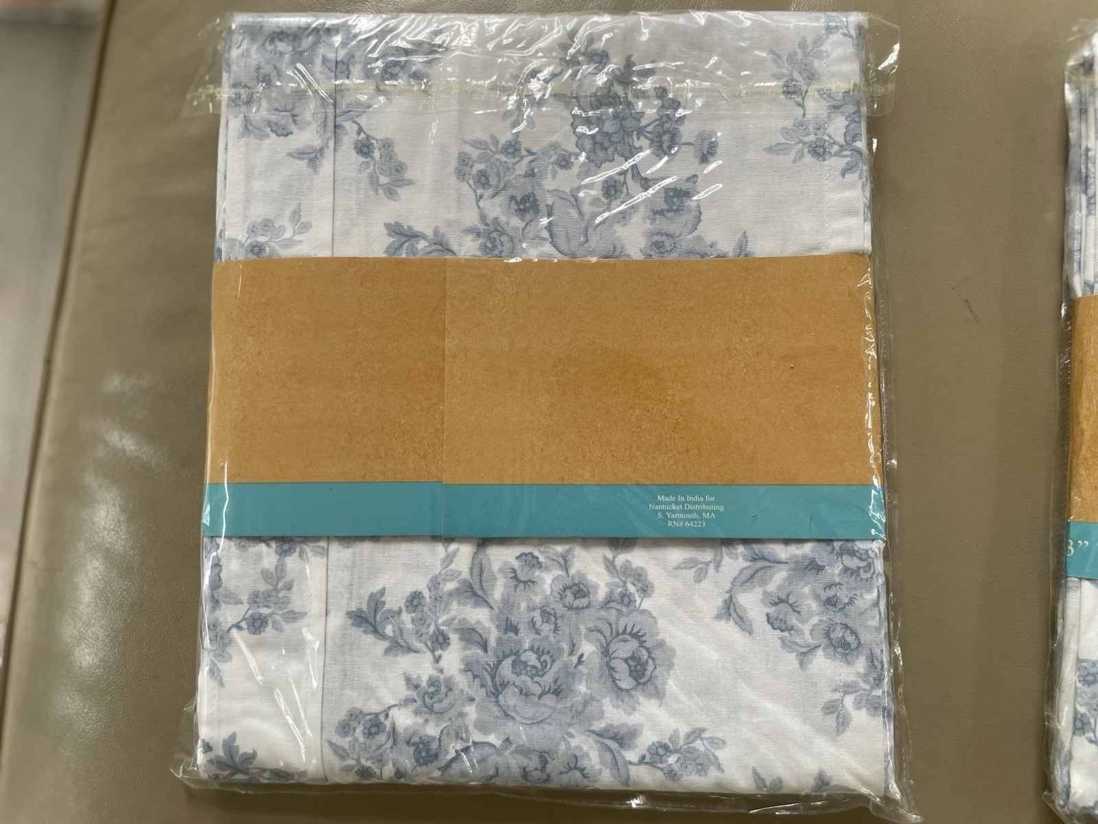 NWT Nantucket Home – 2 Tie Up Shades- Blue Toile – 100% Cotton- 42 x 63”