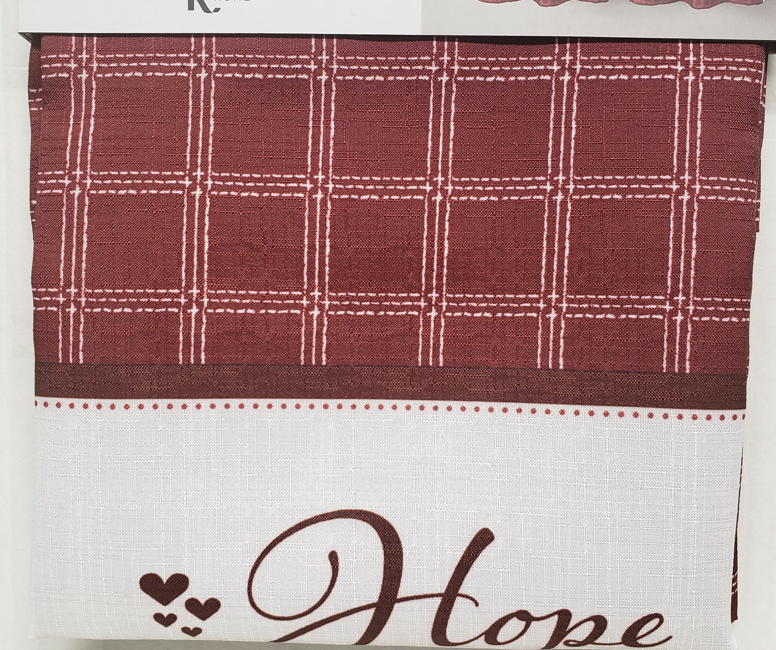 3pc. Printed Curtains Set:2 Tiers (30″x36″) & Valance(60″x15″)LOVE HOPE FAITH,RH