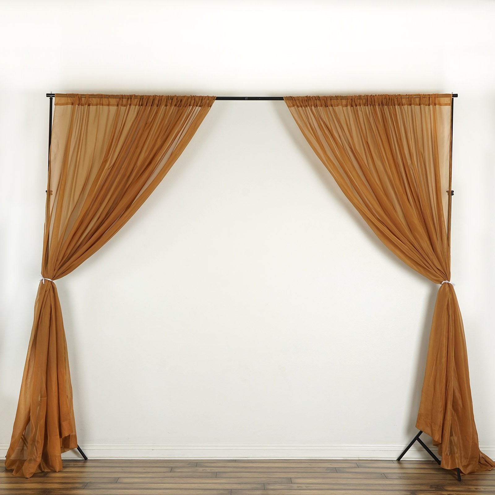 Gold 10 x 10 ft Voile BACKDROP CURTAINS 2 Panels 5×10 ft Home Party Decorations