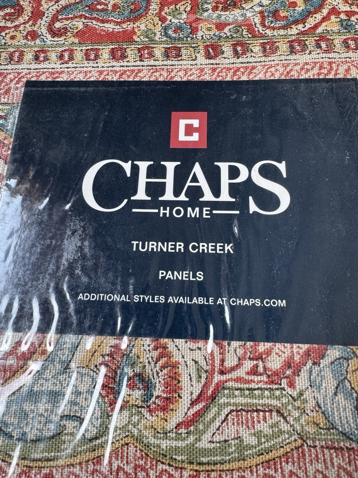 NIP Chaps Turner Creek Paisley Beige Multi Window Panels Curtains Pair 42” x 84”