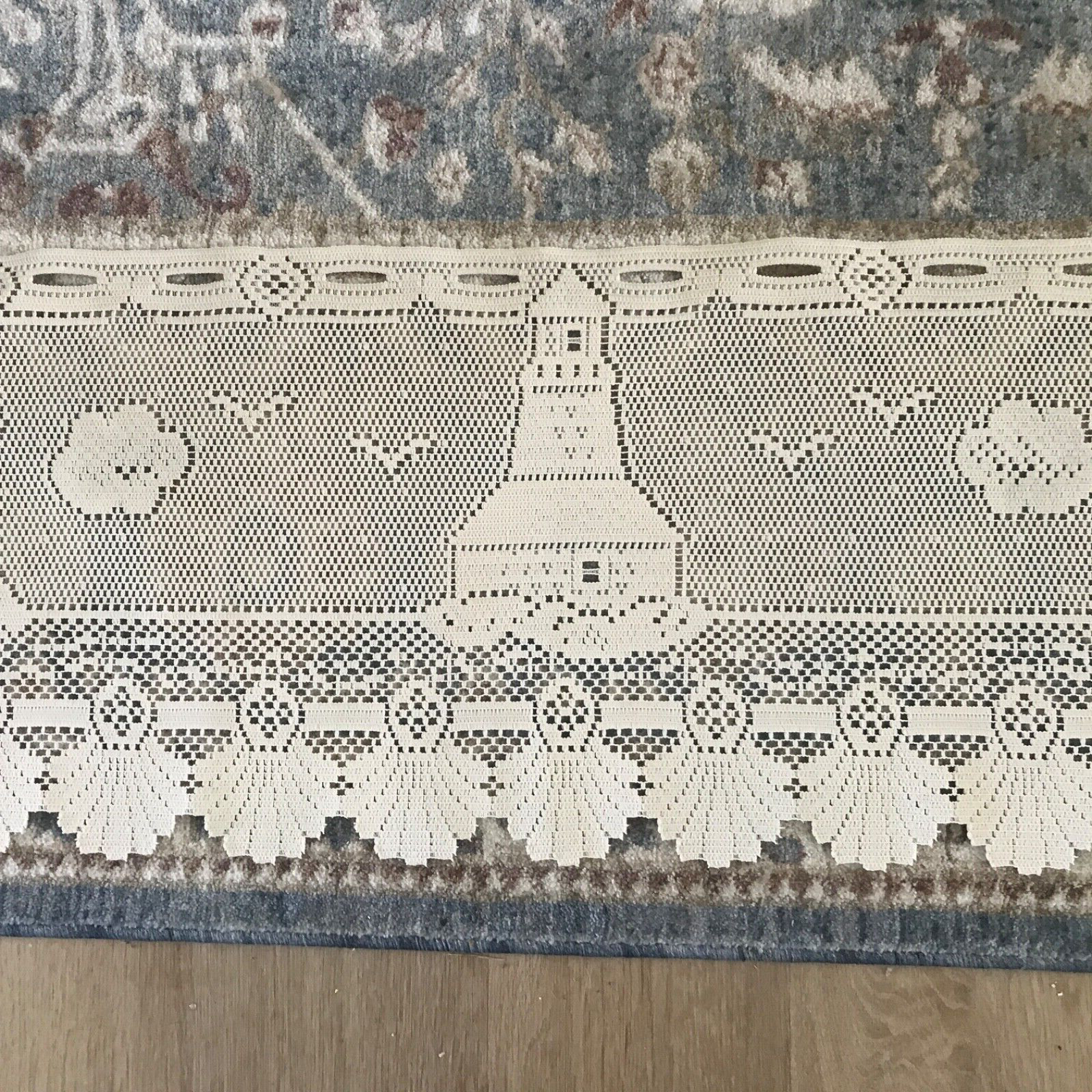 Crochet type Lace Valance Lighthouse Beach New England 52×12 in.