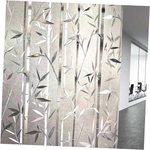 Window Privacy Film, Stained Glass Window Film 17.5 x 78.7 Inch Bamboo Grove