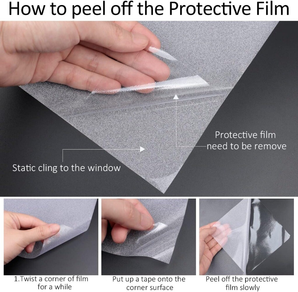 rabbitgoo Privacy Window Film Heat Control Sun Blocking Anti UV Glass Sticker