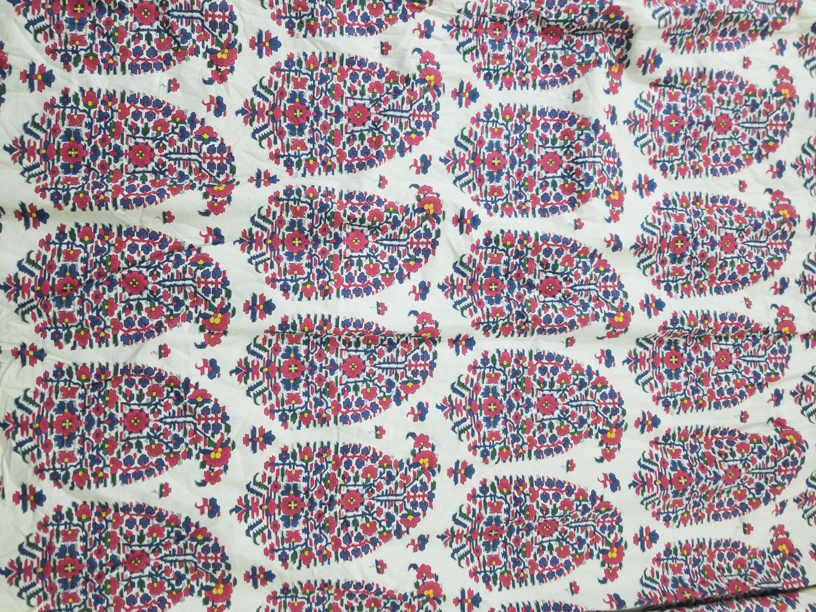 Vintage Traditional Indian Style Paisley Printed Curtain Panel 124x114in