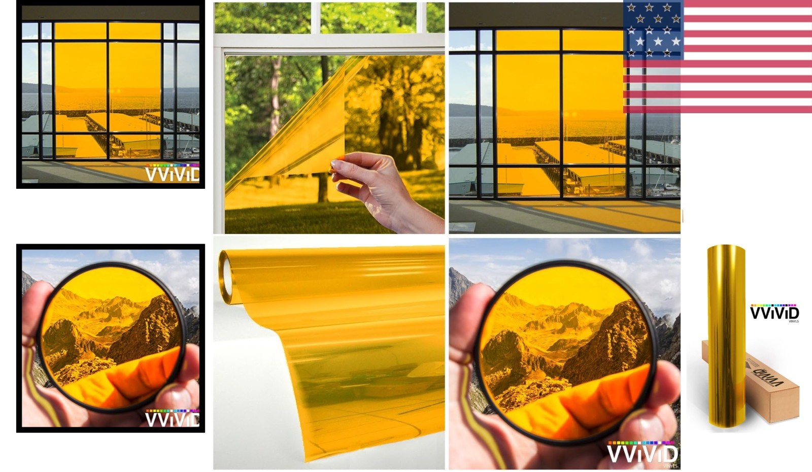 Yellow Transparent Vinyl Window Tint Sheets 1.49ft x 5ft – UV Ray Protection