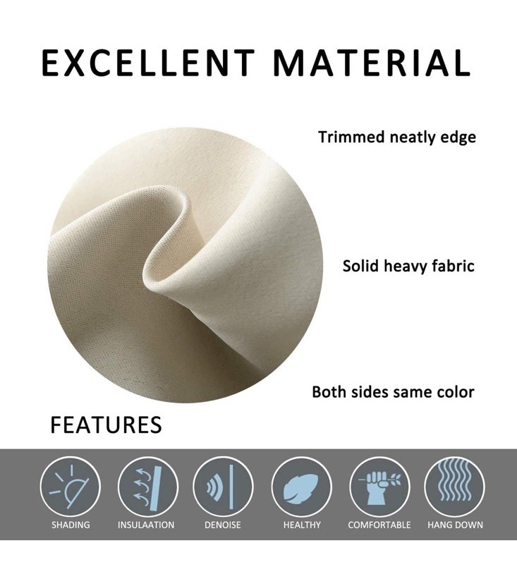 TWOPAGES Pleated Curtain Unlined Room Darkening Drapery Set Of 4) 50”Wx102”L