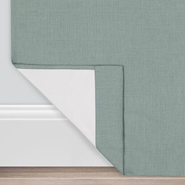Martina Blue Solid Polyester 40 in. W x 108 in. L 100% Blackout Curtain Grommet