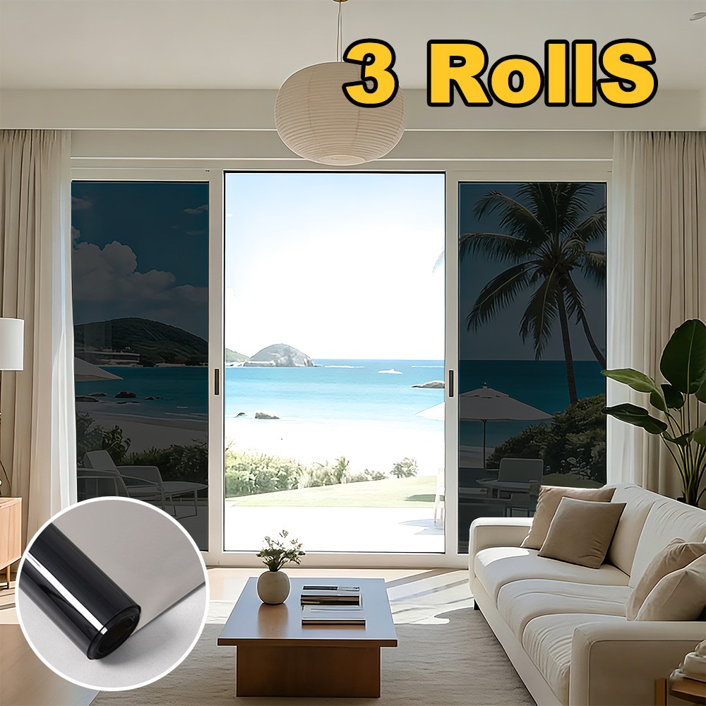 3 Rolls One-Way Mirror Window Film Privacy Tint Sun UV Reflective Heat Control