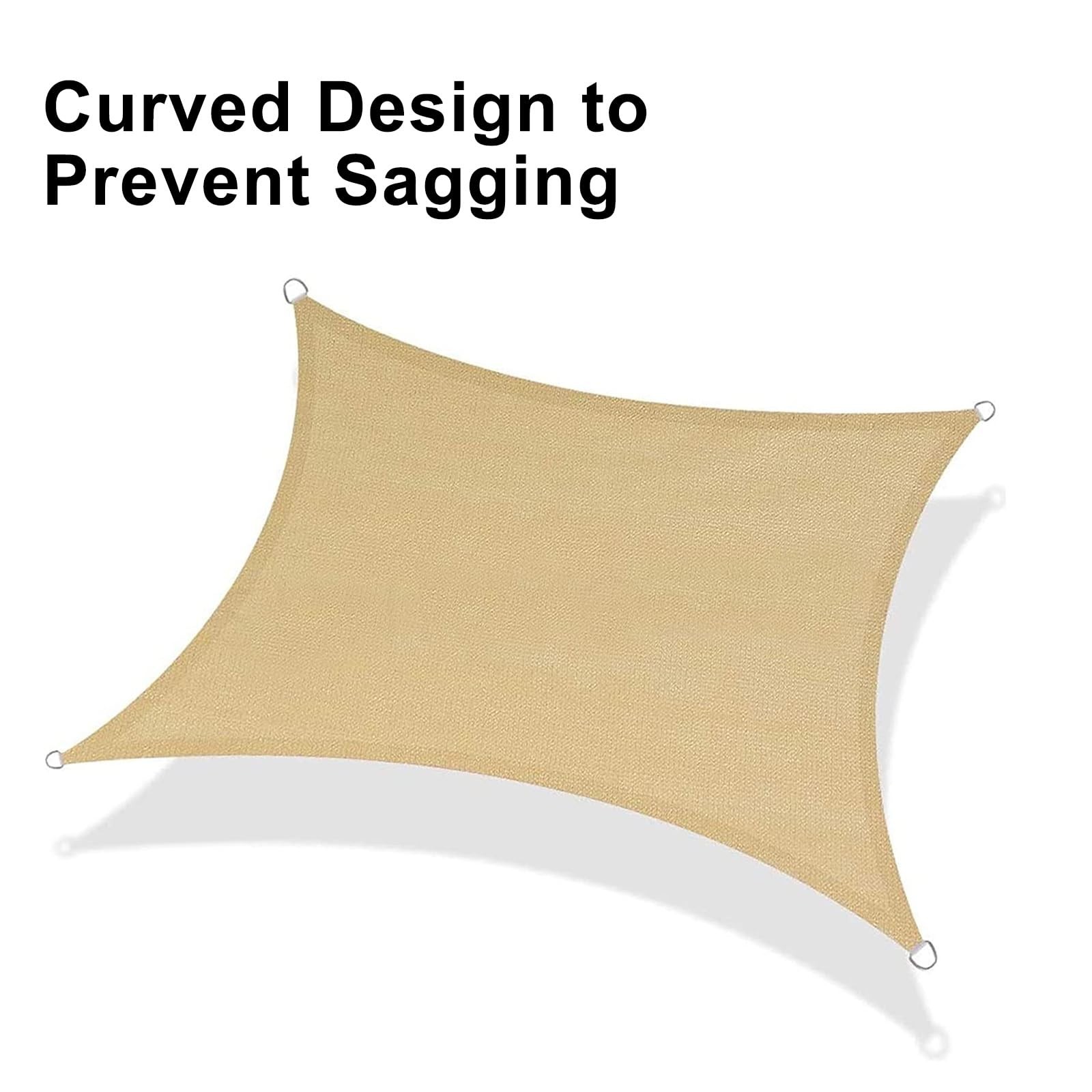 LOVE STORY 12′ x 16′ Rectangle Sun Shade Sail Canopy UV 1 2′ x 1 6′, Sand