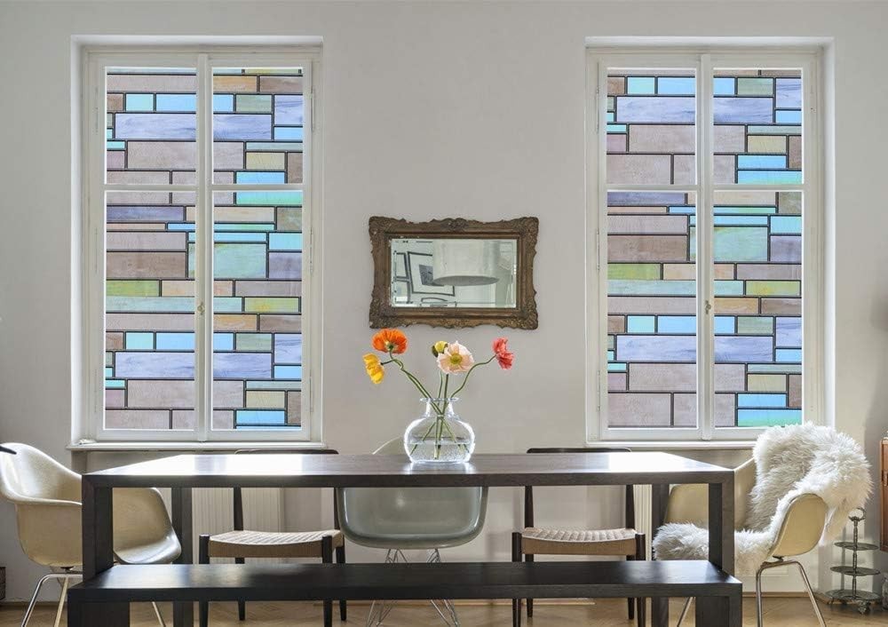 17.7″ x 78.7″ Decorative Privacy Window Film – Reusable for Any Smooth Surface