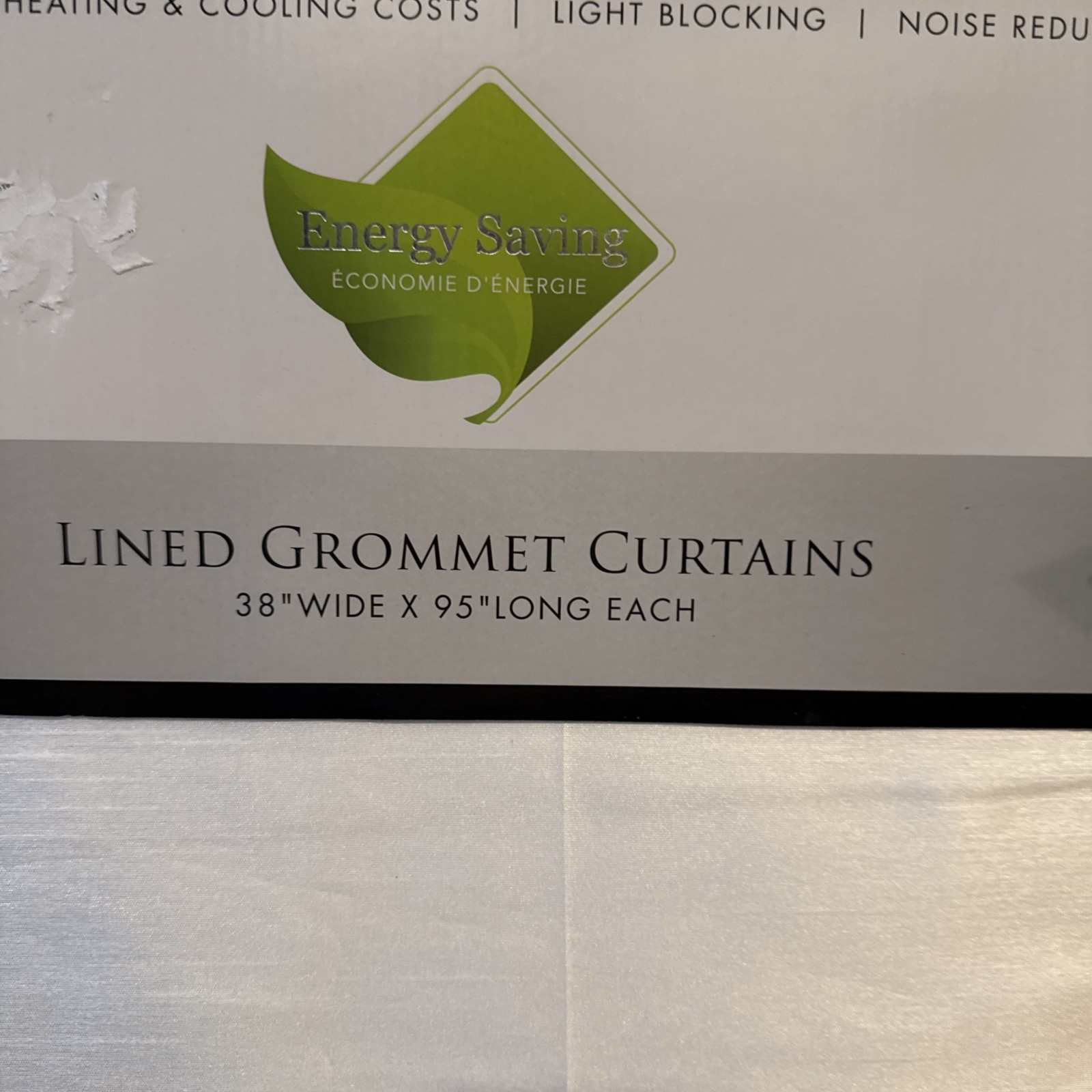 Grommet Top Window Curtain Panels Lined Energy Saving Blackout Drapes 2PC 38×95”