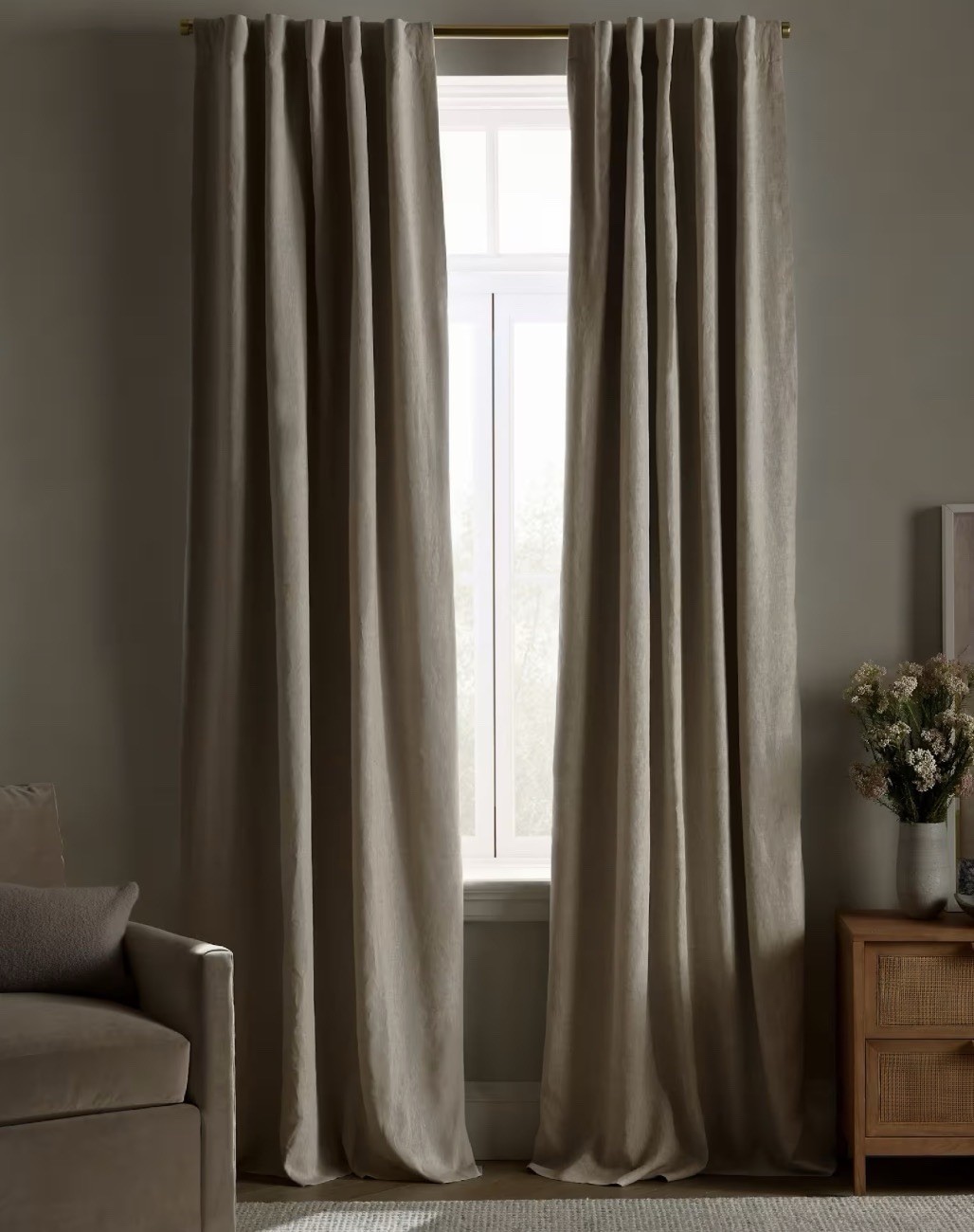 NWOT Quince Set 2 48″ x 96″ Flax Linen Curtain Panels True Blackout Retail $328