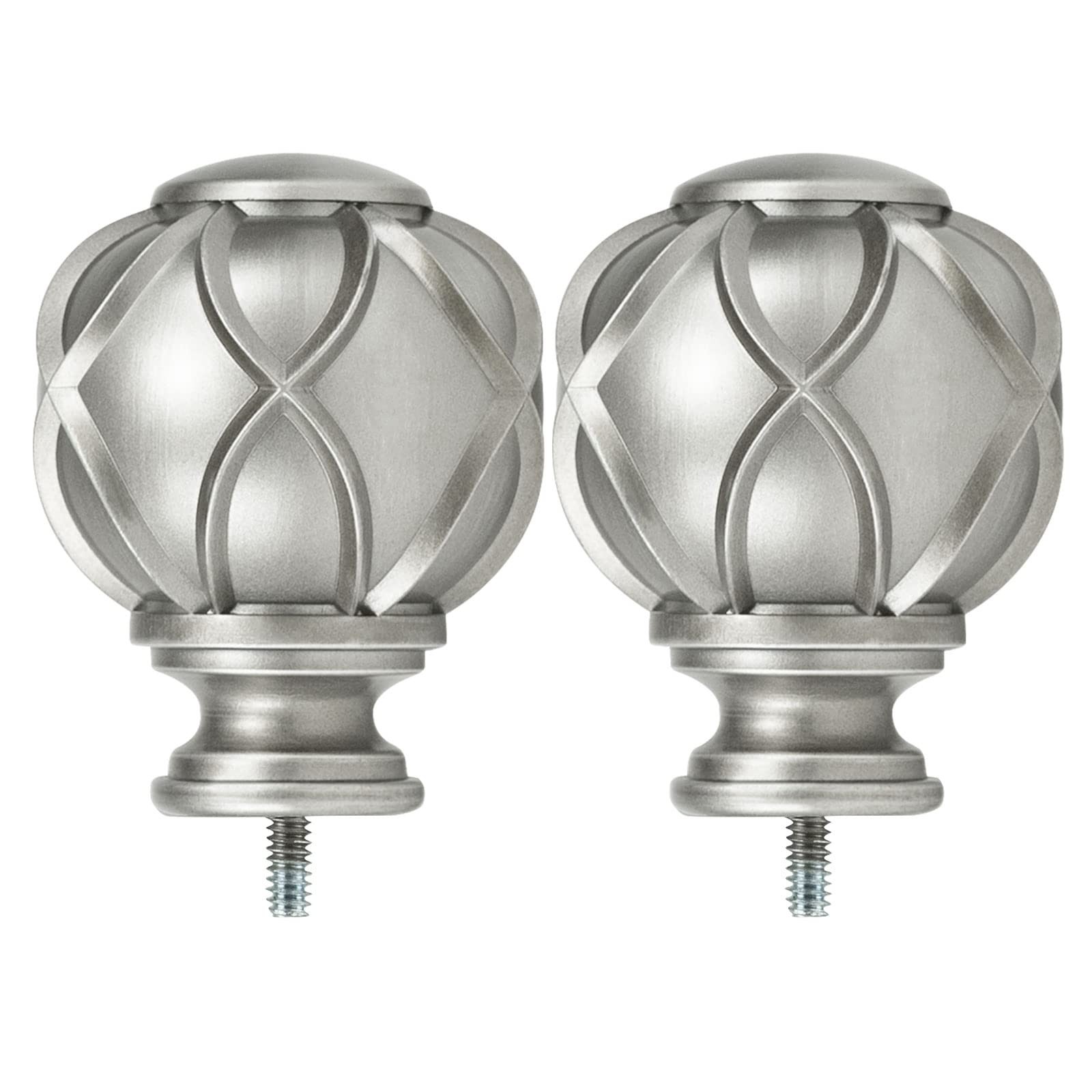 KAMANINA Netted Texture Replacement Finials for 1 or 7/8 Inch Curtain rods, M6 S