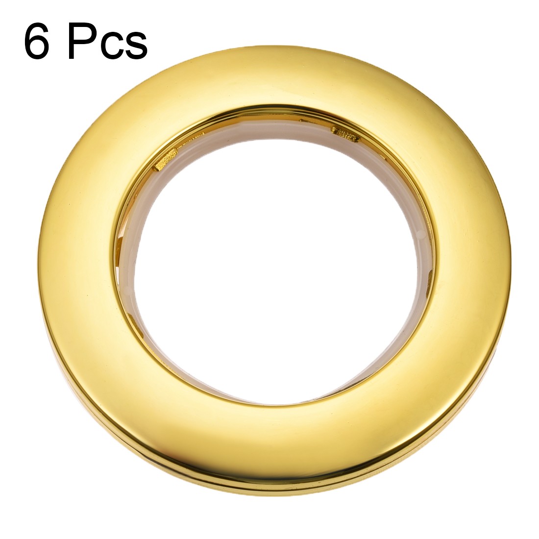 Curtain Grommets Plastic 1.5 Inch Inner Dia Drapery Eyelet Rings Gold Tone 6Pcs