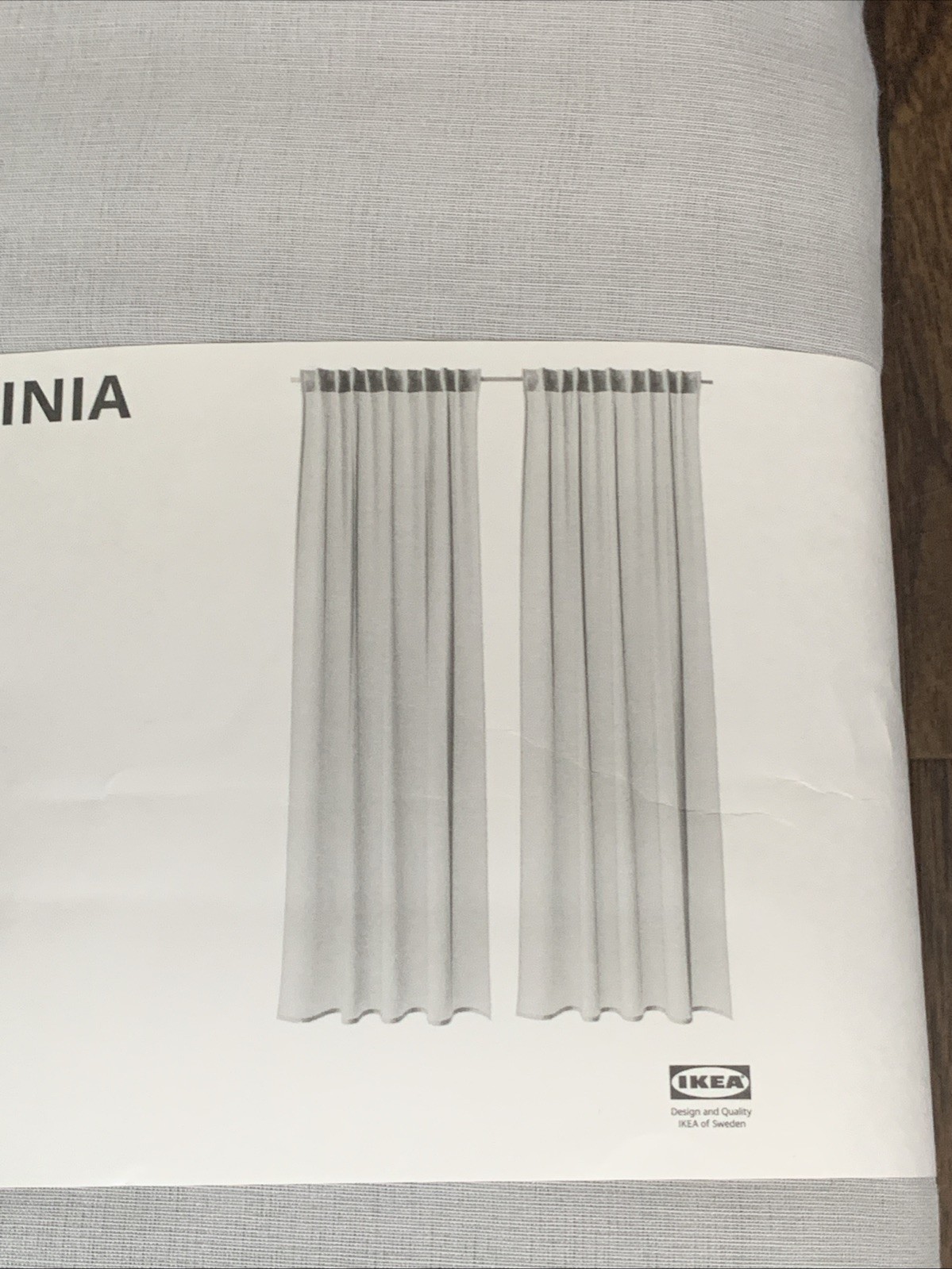 IKEA Sheer Curtains 1 Pair Light Gray 57X98” ROSENROBINIA Discontinued New
