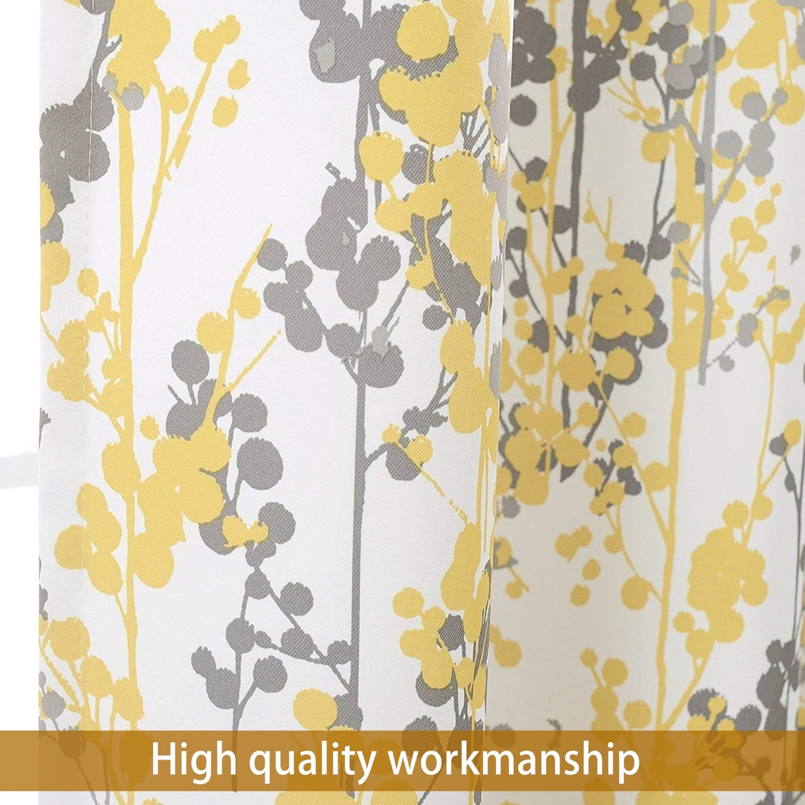1 Pc Leah Abstract Floral Ink Painting Valance Thermal Insulated Window Curtain