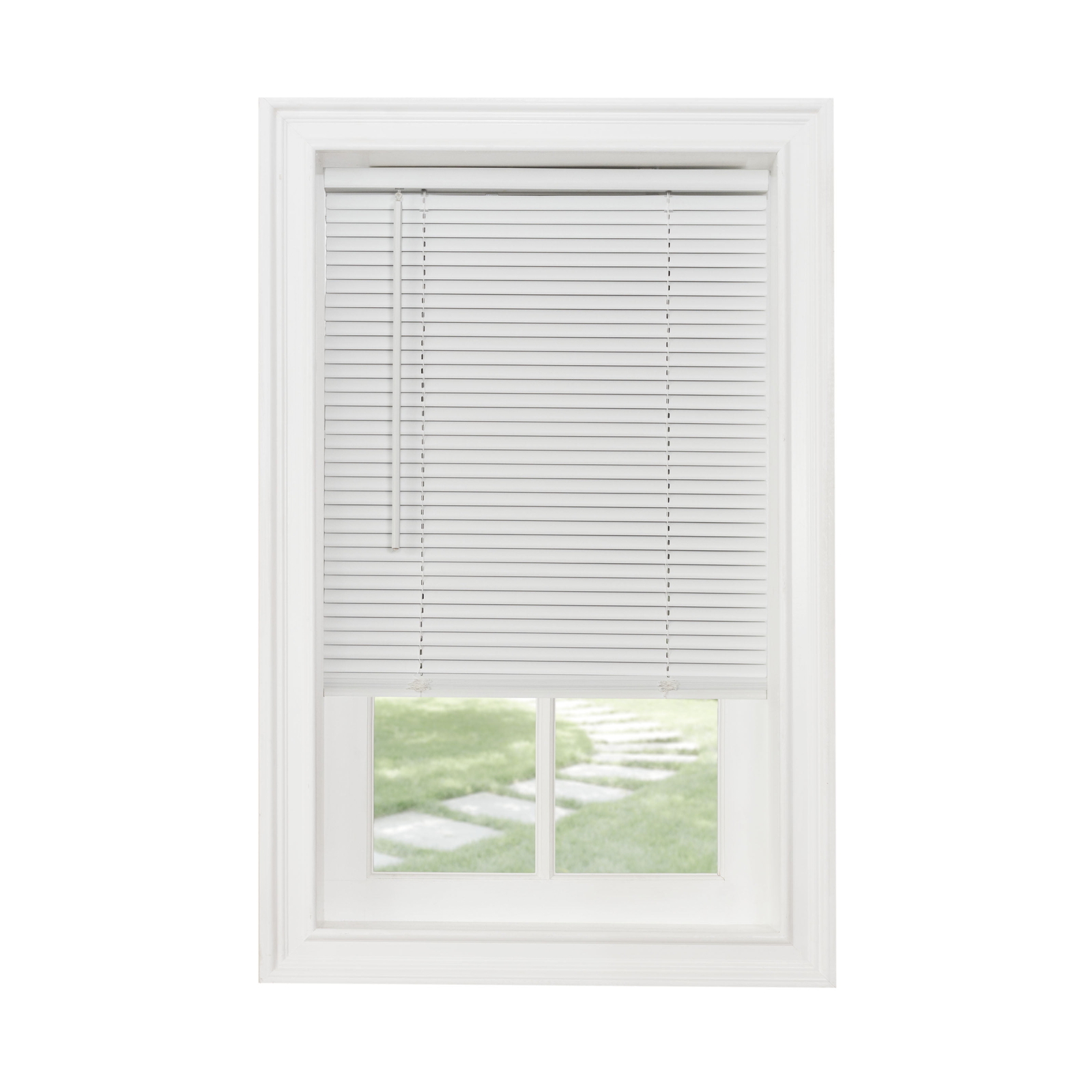 CORDLESS WINDOW BLINDS 64 Inch Long/24-70 Inch Wide/Vinyl/Light Filtering/White