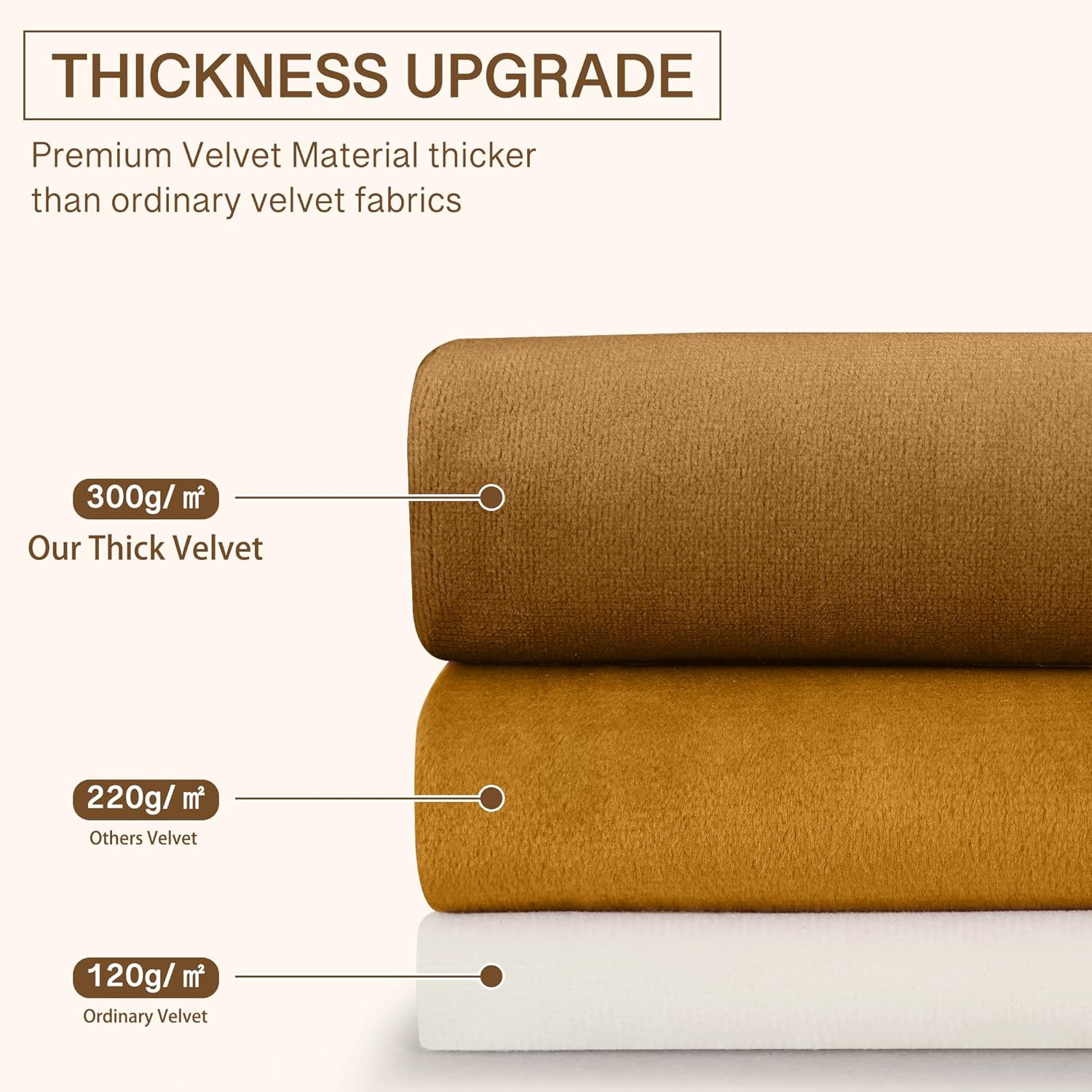StangH Rust Velvet Curtains for Bedroom, Luxury Room Darkening Window Drapes The
