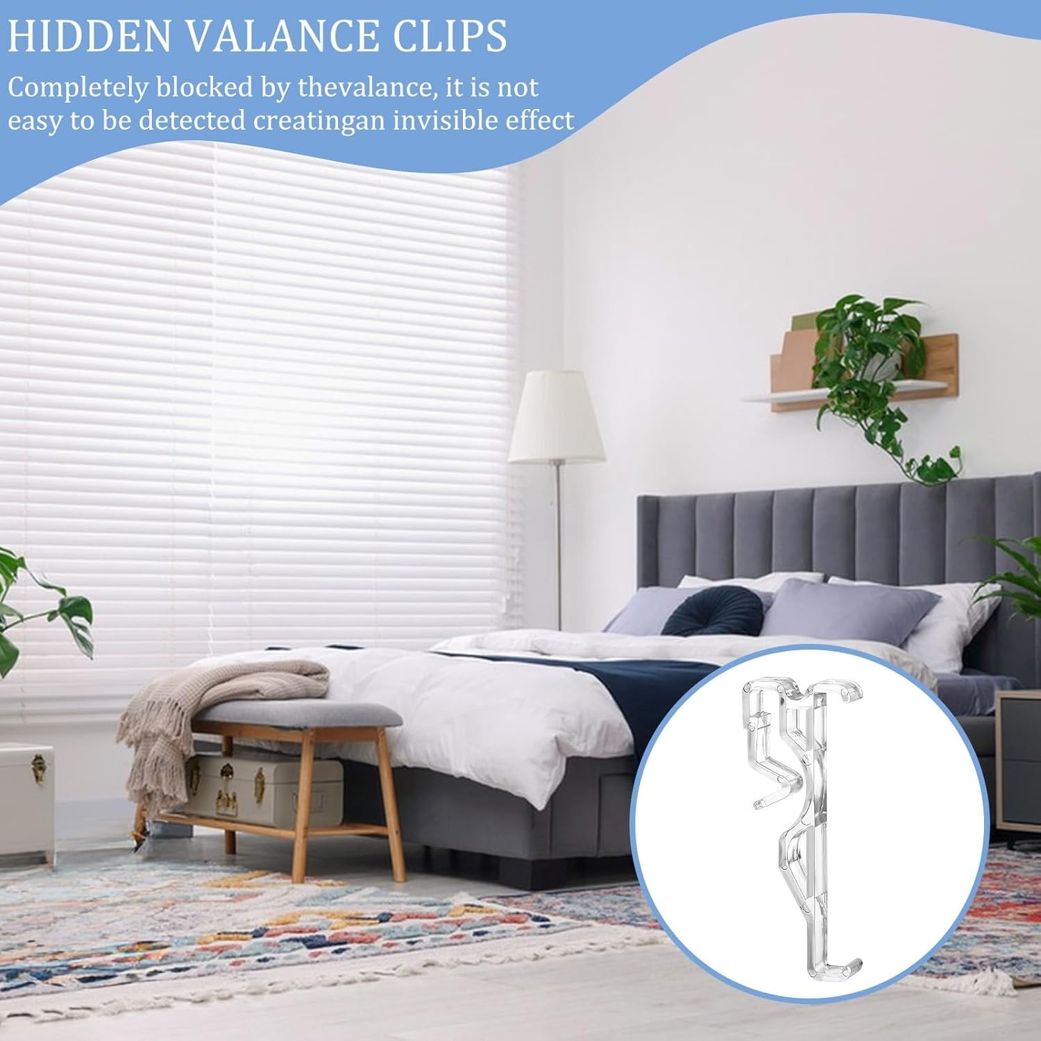2.5 Inch Valance Clips for Blinds, 6Pcs Clear Plastic Blind Clips for Valance…
