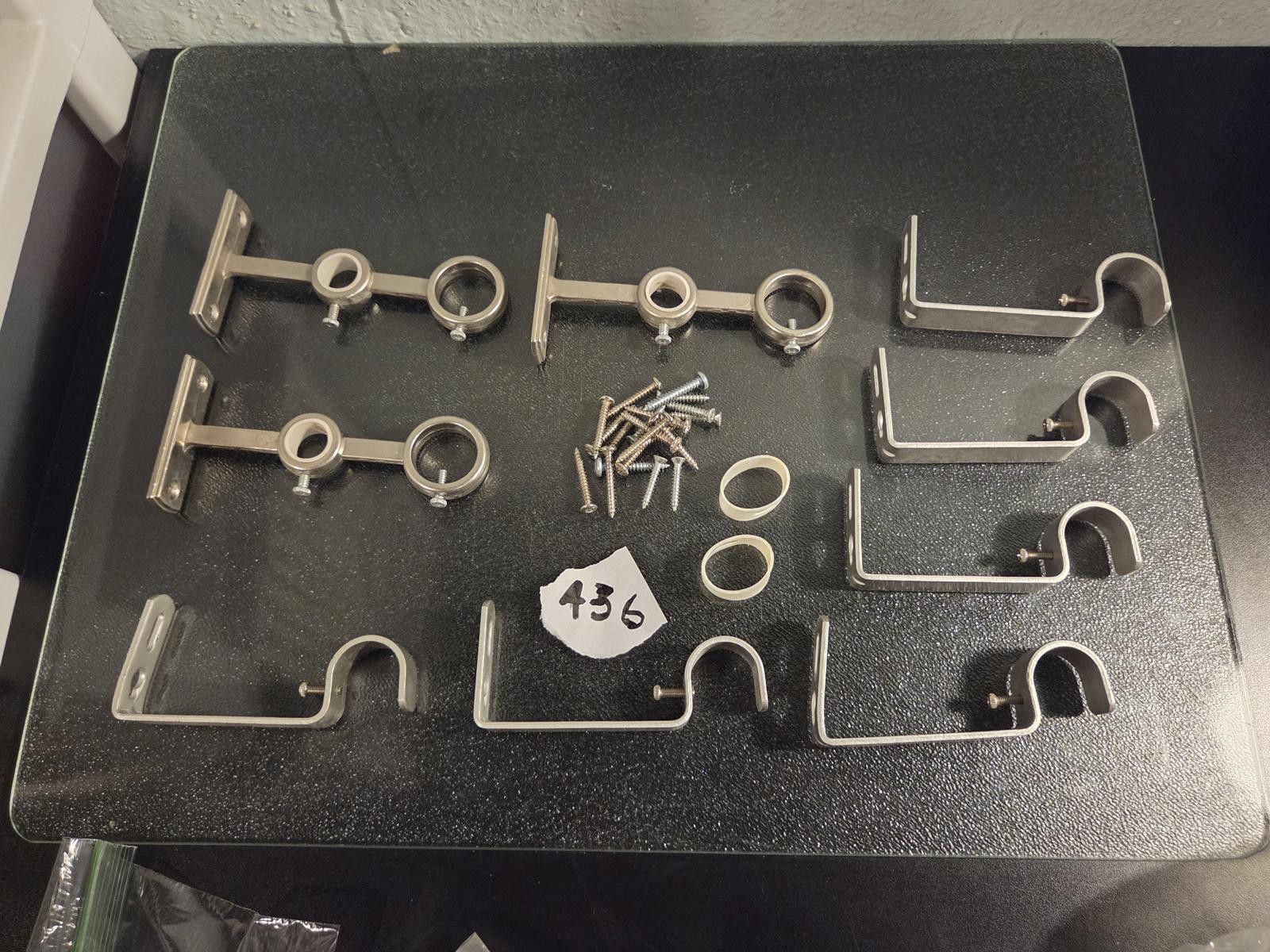 Curtain Rod Bracket Mounting Hardware Lot | Satin Nickel Finish – Set of 9