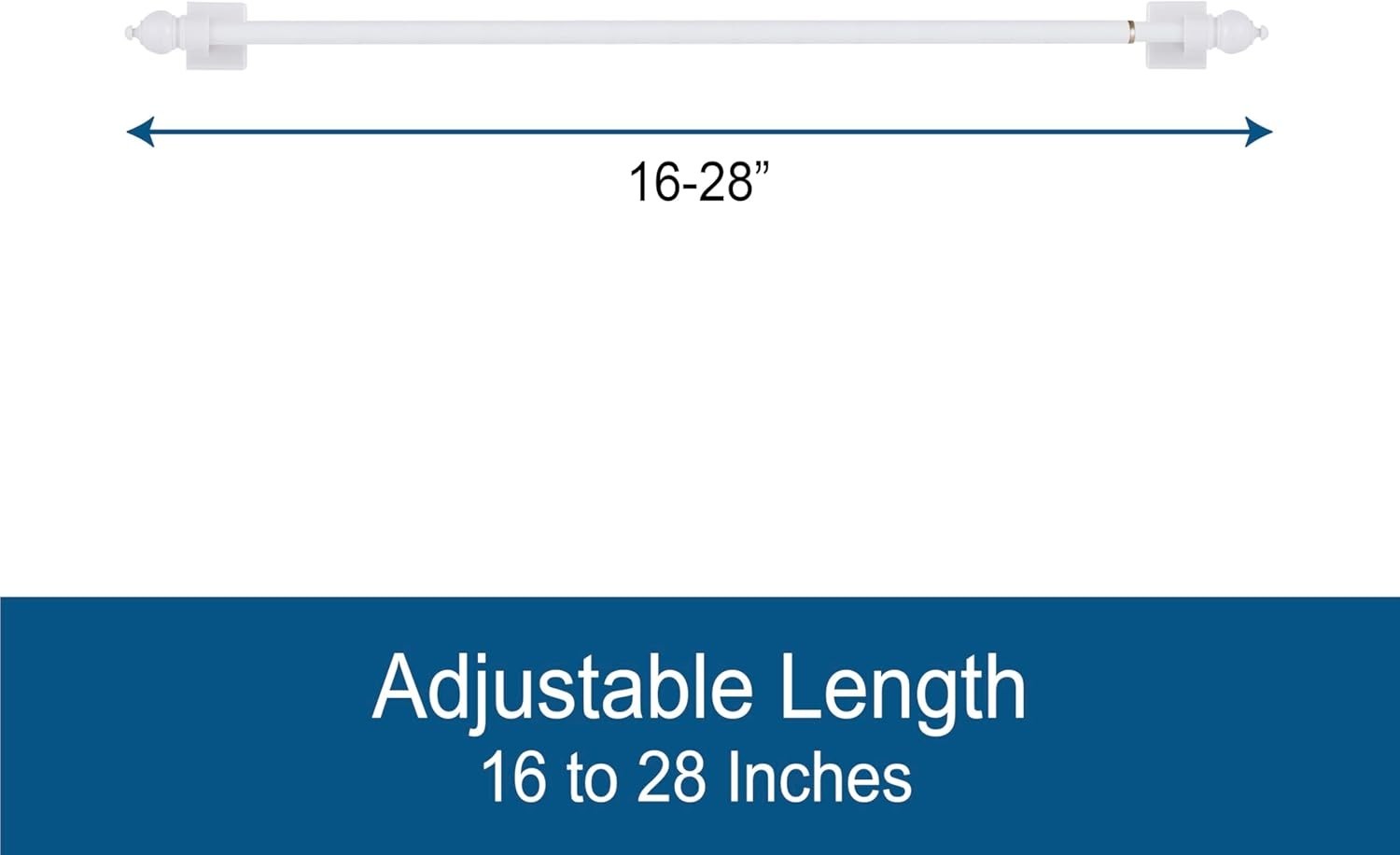7/16″ Multi-Use Adjustable Petite Cafe Magnetic Rod, 16-28″, White