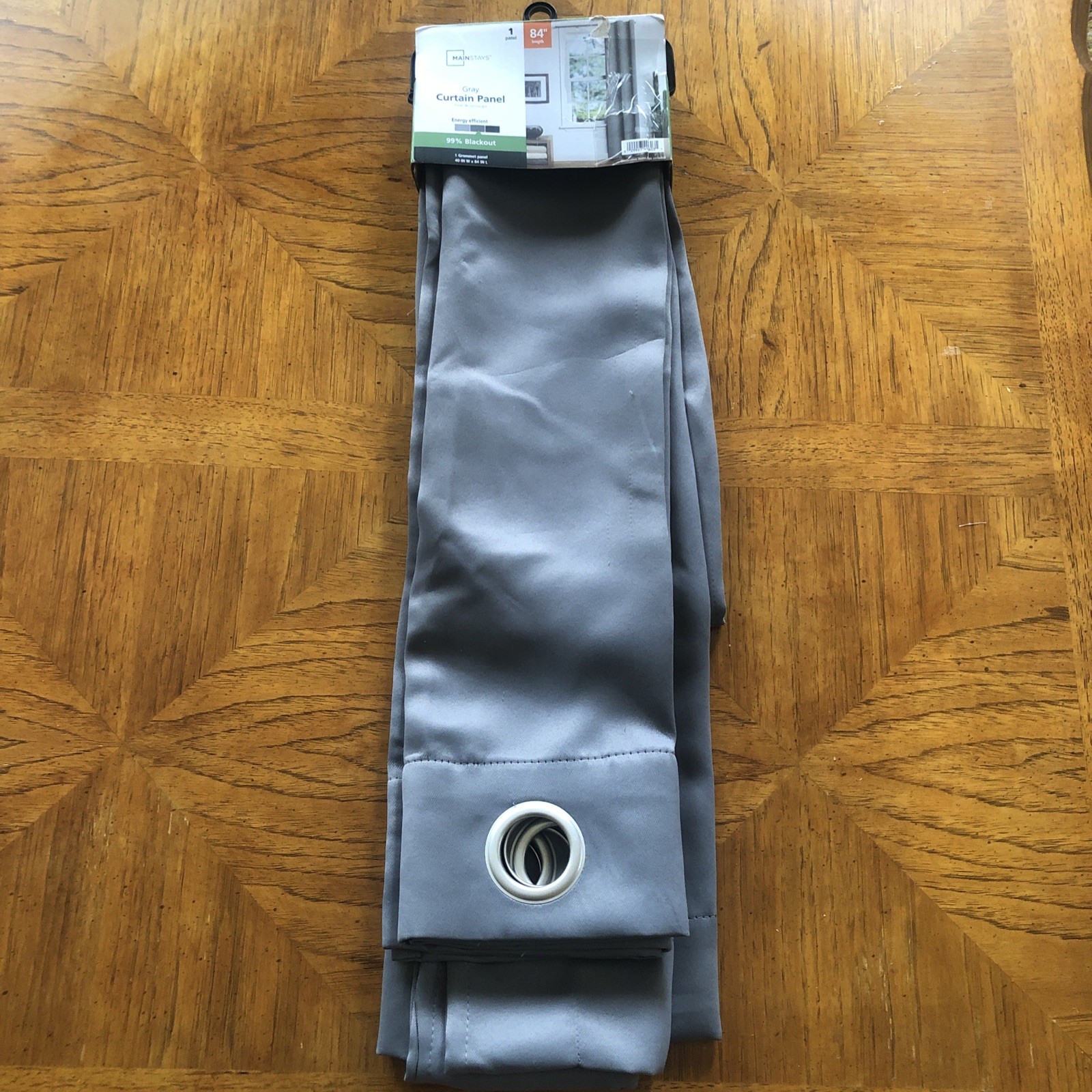 Mainstays Blackout Grommet Single Curtain Panel, 1 Panel, Gray, 40″W x 84″L
