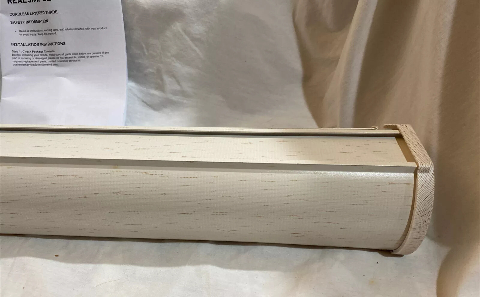 Cordless Sheer layered shade-24”x72”-natural by Universal Home Fashions