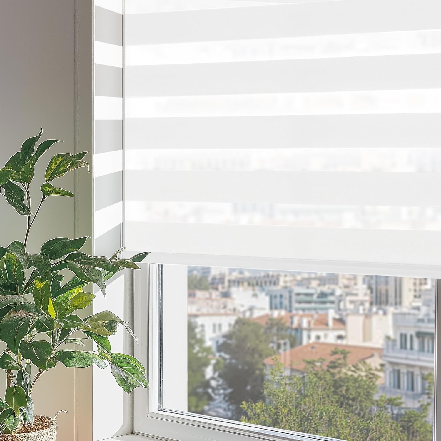 High-Quality Cordless Zebra Blinds – 20″ W x 72″ H for Modern Living Spaces