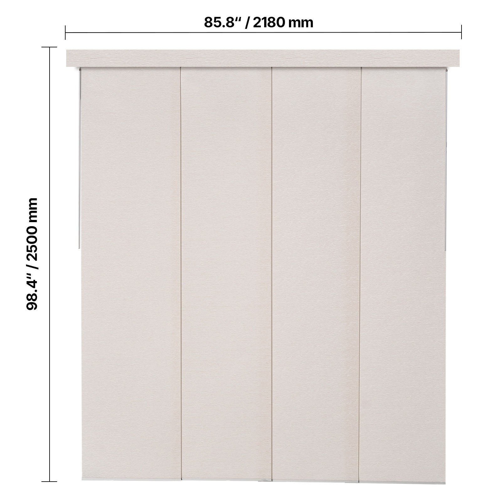 Panel Track Blinds Extendable Track from 45.8in to 86in W Trimmable Light Brown
