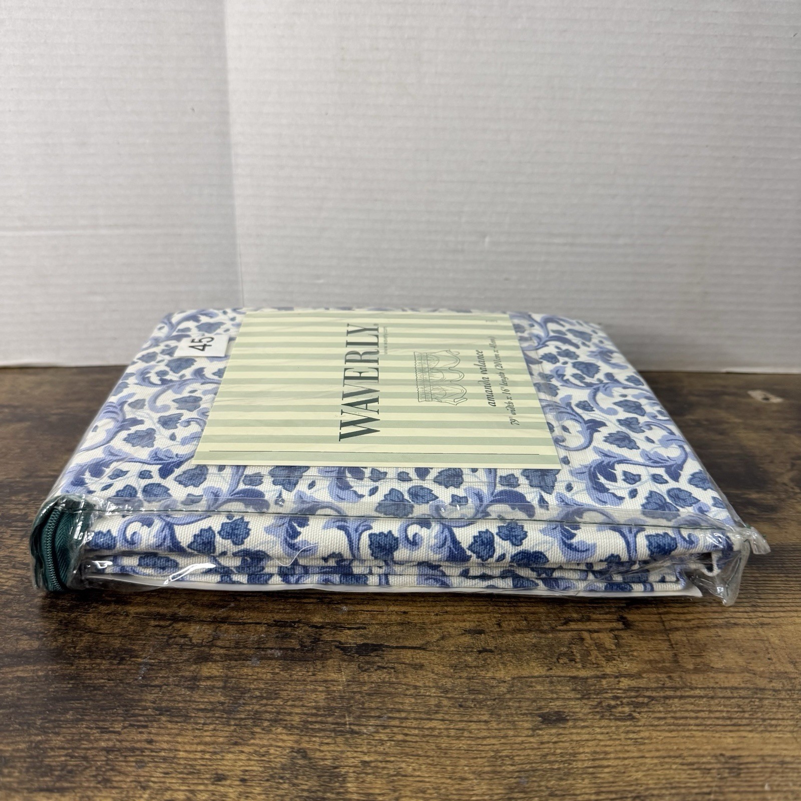 Waverly Amanda Window Valance Kerry Delft Blue White Floral 79 x 16 Cottage Core