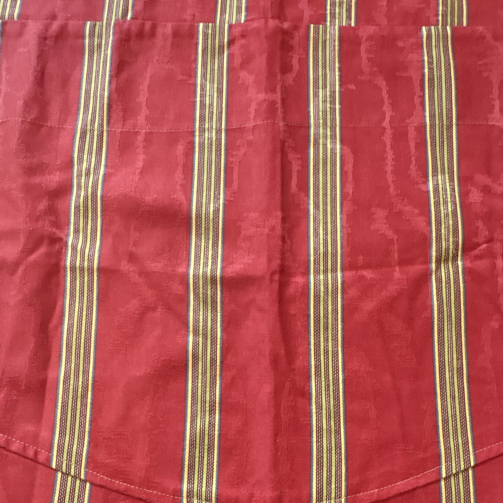NEW Open Box, Rod-Pocket, Lined, Single Valence, 50×18, Red-striped Scalloped