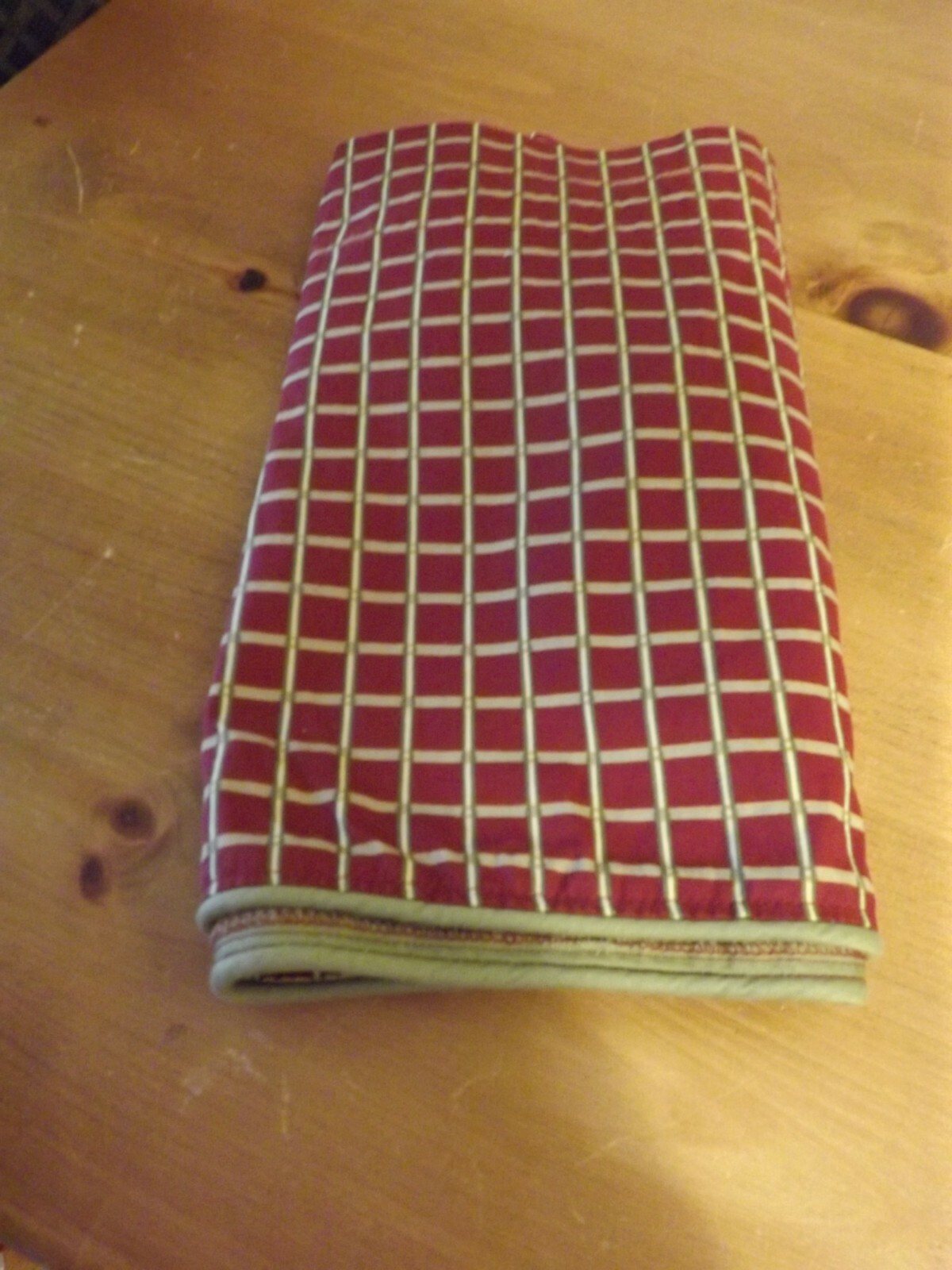 SPRINGS BURGANDY & GREEN windowpane VALANCE 58Wx14″ 3 available