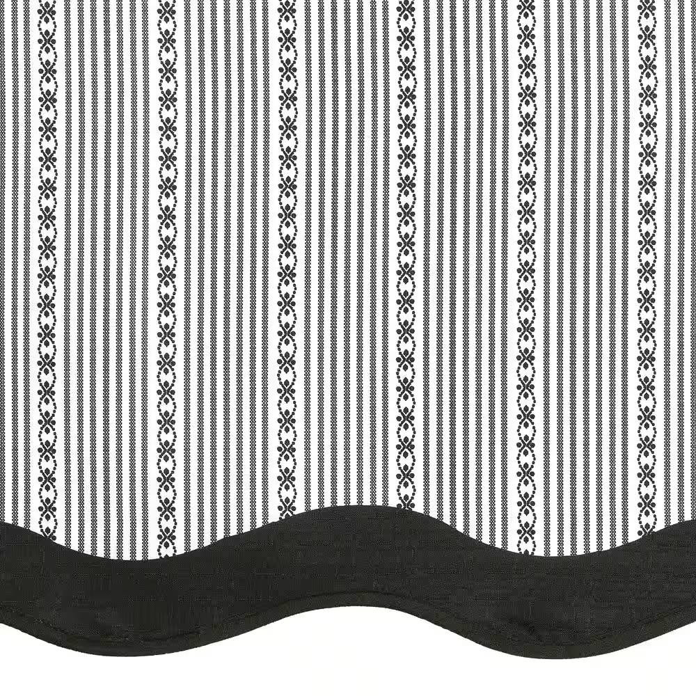 Westport Black/White Polyester Light Filtering Rod Pocket Tier and Valance Curta