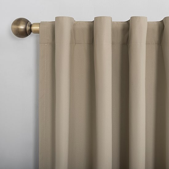 Sun Zero Cyrus Blackout Curtain Panel 40×84 Stone Rod Pocket Back Tab