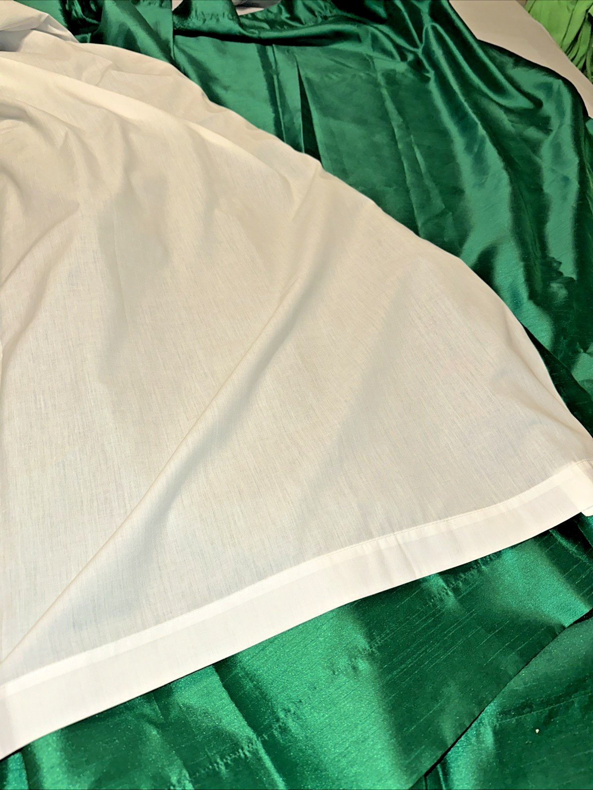 Two Panels Deep Green Lined Drapes 60″L X 50″ W each NWOT