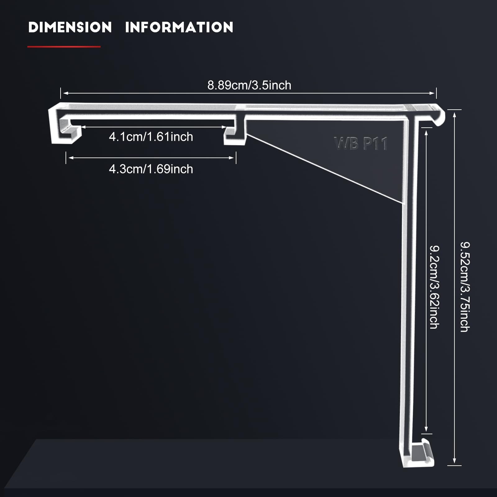 4 Pieces Valance Clips Vertical Blind Clear 3.5 x 3.75 inch,