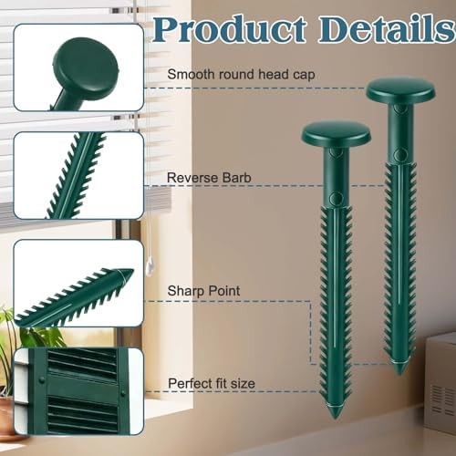 60Pcs 3 Inch Vinyl Shutter Fasteners, Window Shutter Panel Pegs Shutter Screws L